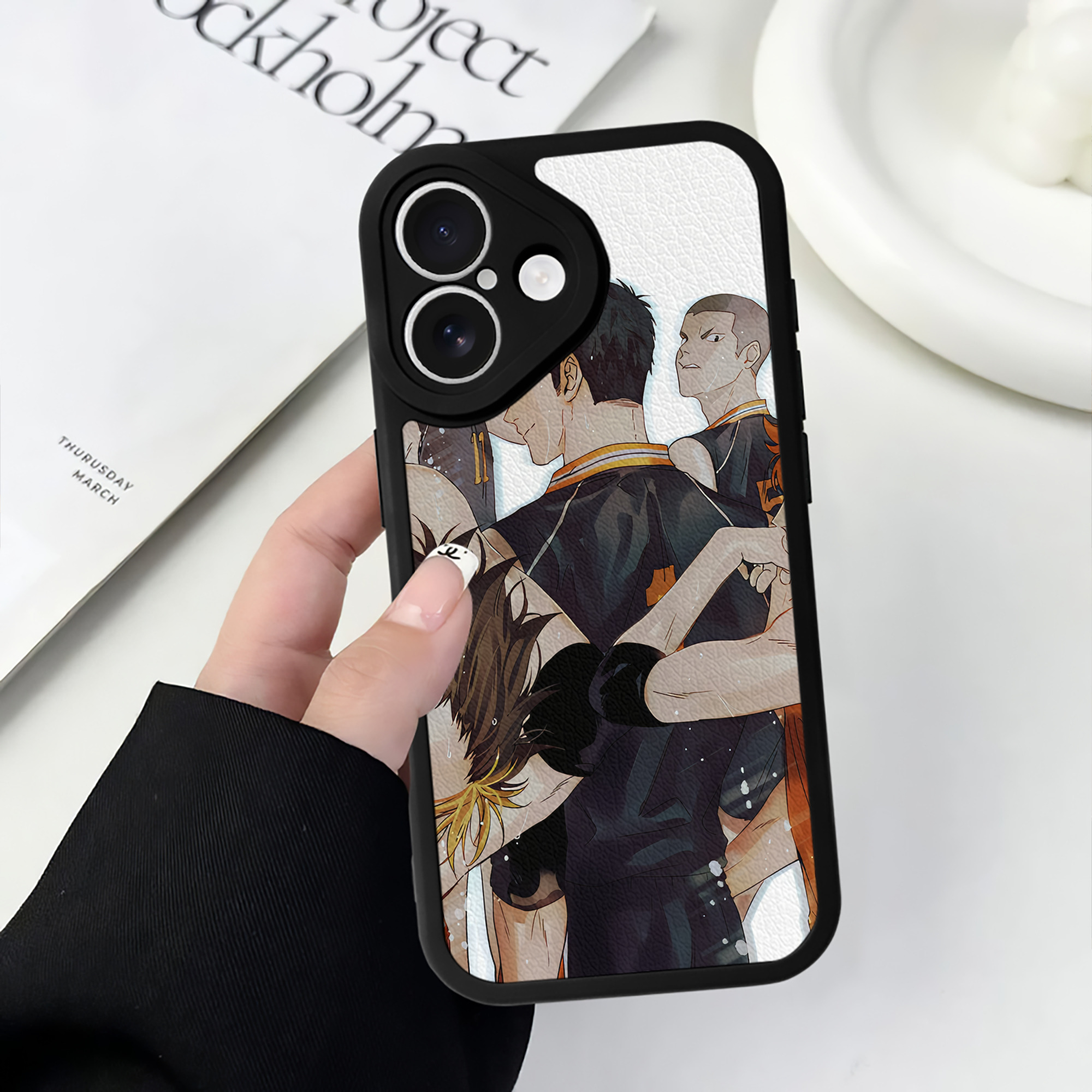 （画像用） ハイキュー!! Haikyu!! 【iPhone 16シリーズ対応】シリコンスマホケース（レザー調） 材質：シリコン